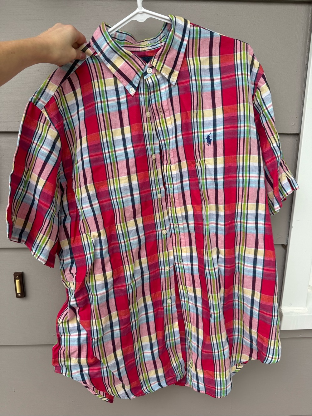 Polo by
Ralph Lauren Red Plaid Short-Sleeve Button-Down Shirt